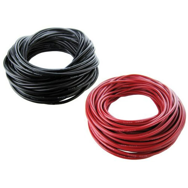 each Red & Black 26 AWG Gauge Silicone Wire Fine Strand Tinned Copper 100 ft